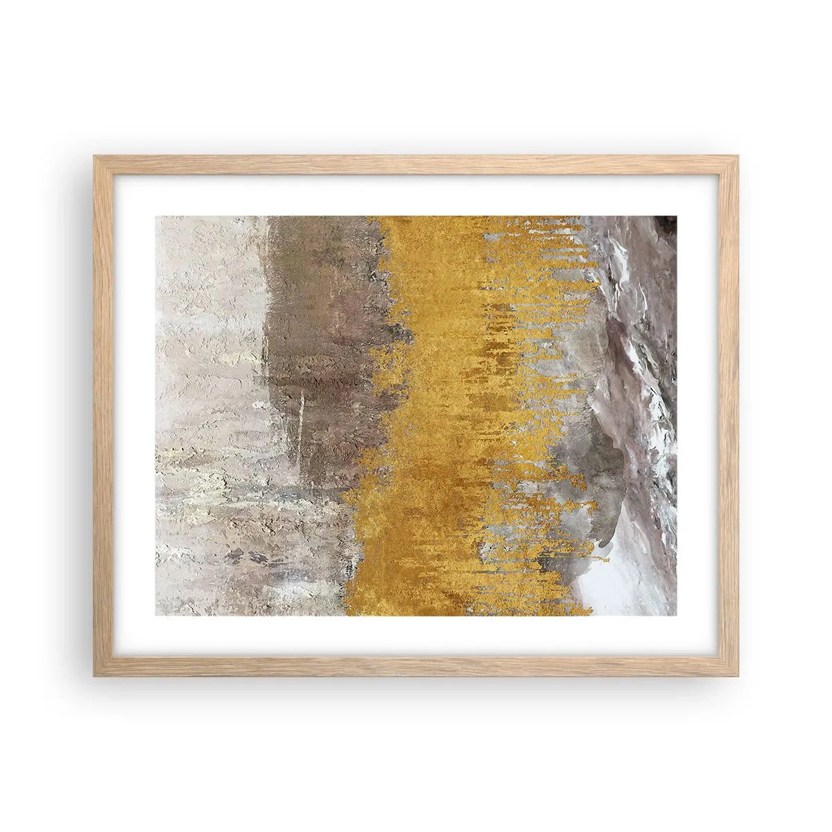 Poszter világos tölgy keretben - Egy aranyszínű fuvallat - 50x40 cm