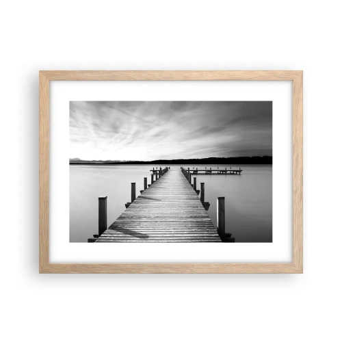 Poszter világos tölgy keretben - A víznyelőnél - békében - 40x30 cm