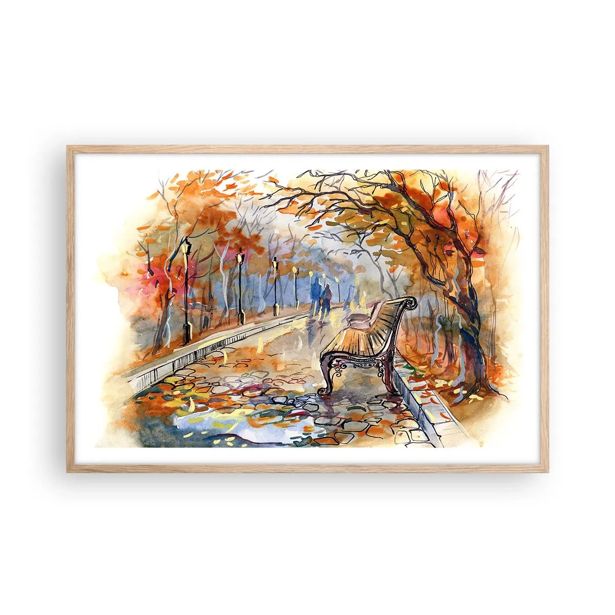Poszter világos tölgy keretben - Kiránduljunk együtt az őszbe - 91x61 cm