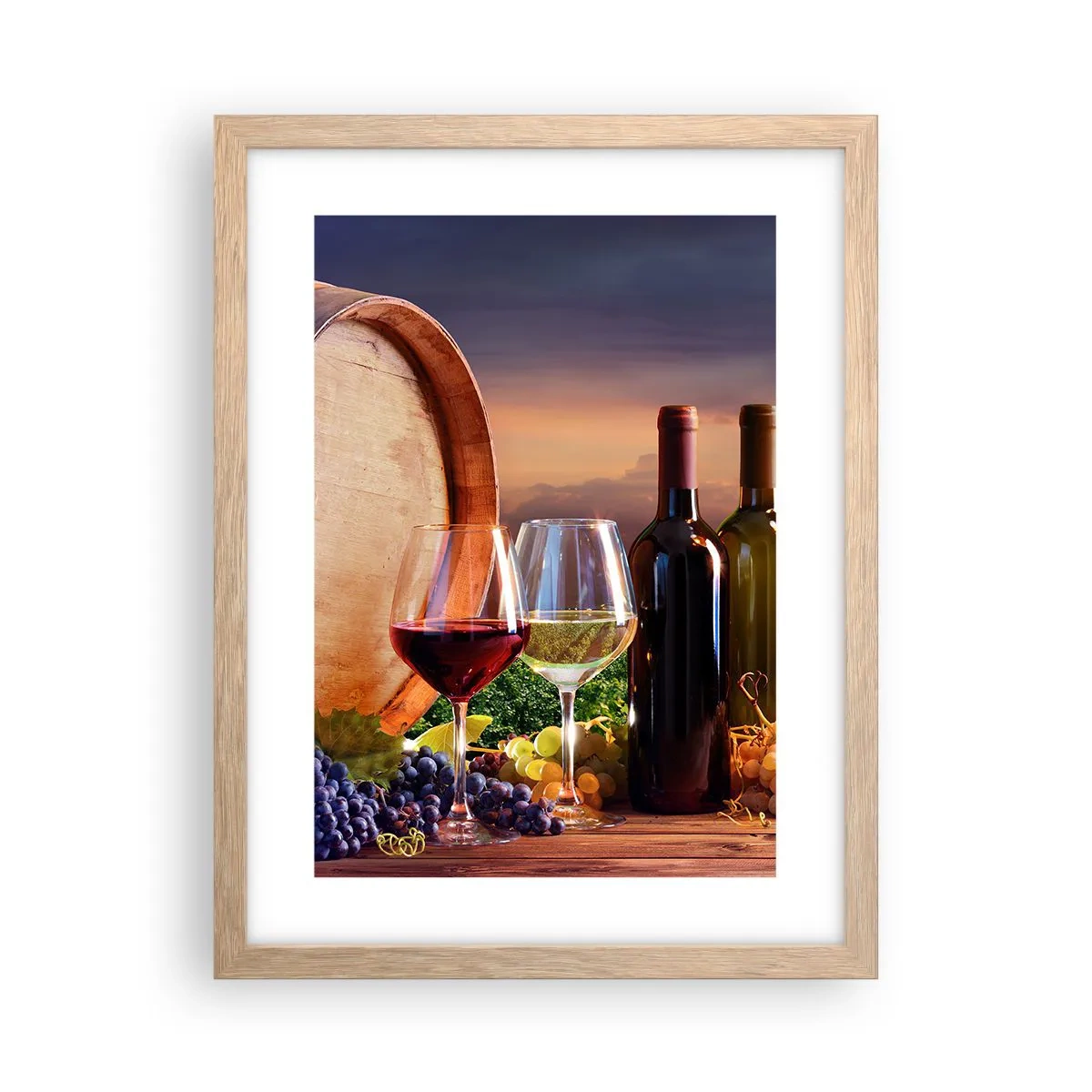 Poszter világos tölgy keretben - Az életnek itt íze van - 30x40 cm