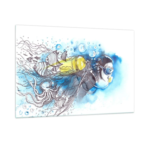 Üveg kép - Nagy kék - 120x80 cm