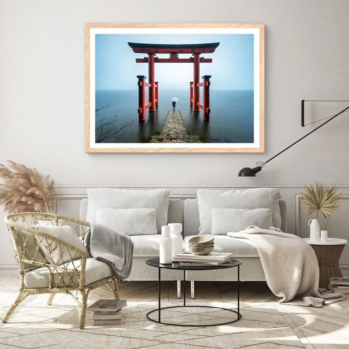 Poszter világos tölgy keretben - Japán álmodozás - 70x50 cm