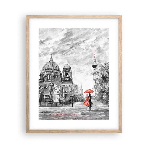 Poszter világos tölgy keretben - Berlini találkozó - 40x50 cm