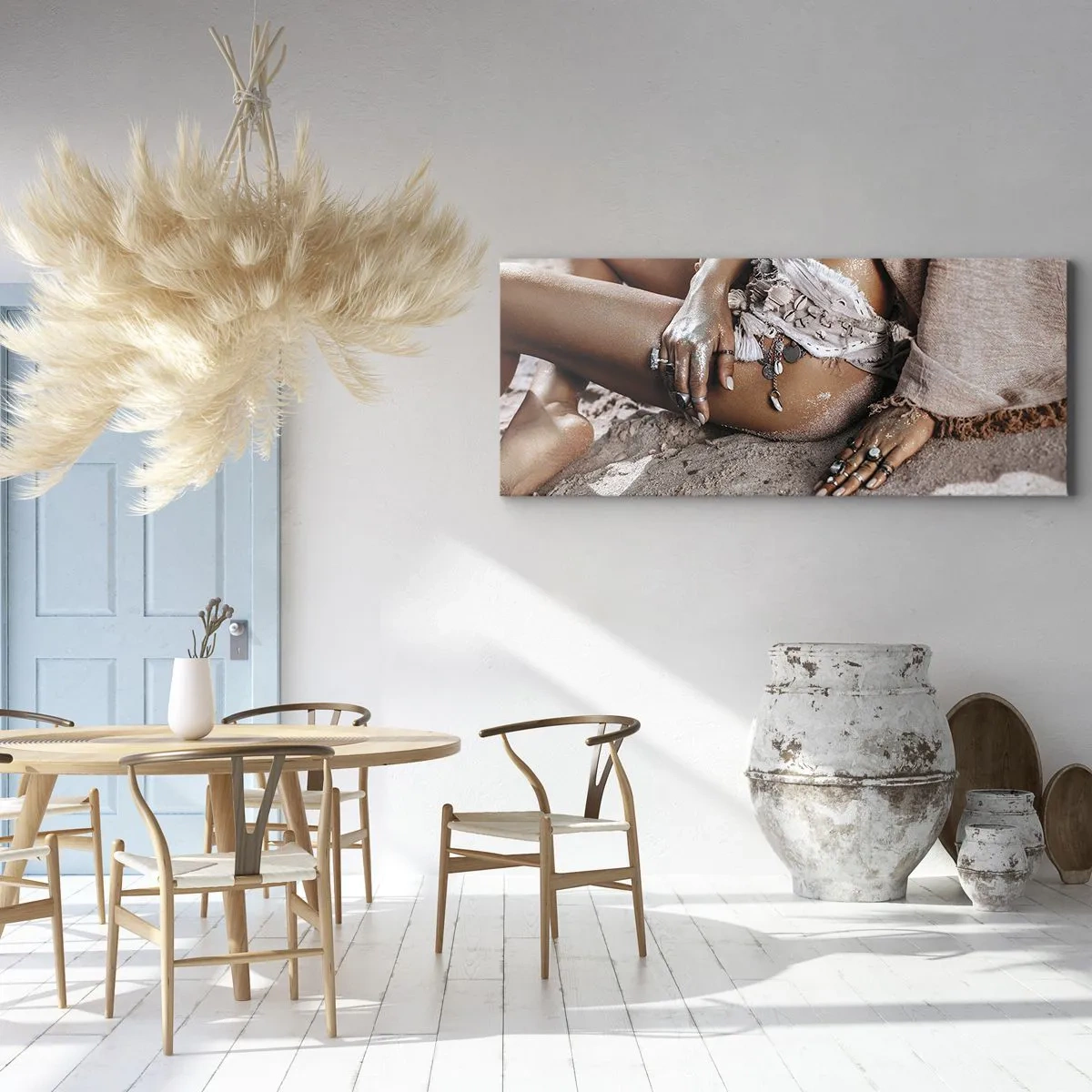 Vászonkép - A hullámok vetettek partra? - 90x30 cm