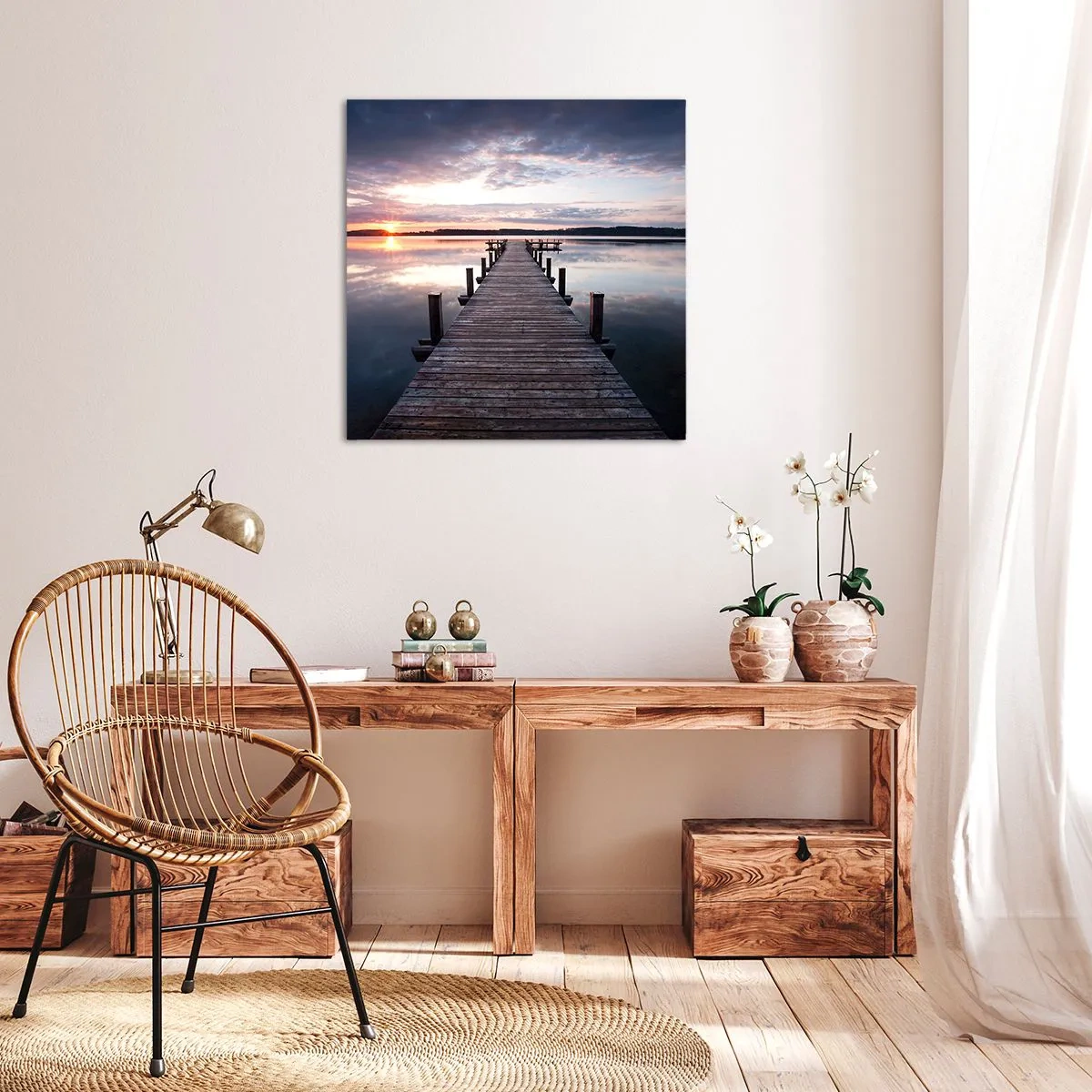 Vászonkép - Csendes határ a nappal és az éjszaka között - 40x40 cm