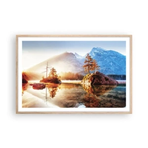 Poszter világos tölgy keretben - A természet új fényben - 91x61 cm