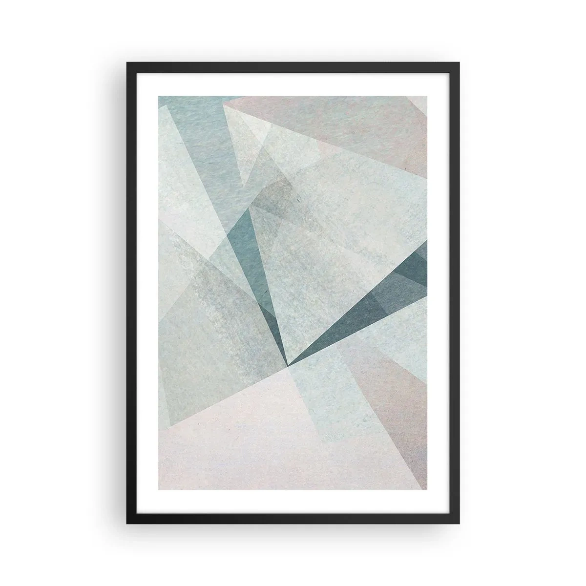 Poszter fehér keretben - Geometriai alakzatok pasztell árnyalatokban - 50x70cm - Nyugodtan, de dinamikusan - Modern fali dekoráció nappalihoz és hálószobához ARTTOR
