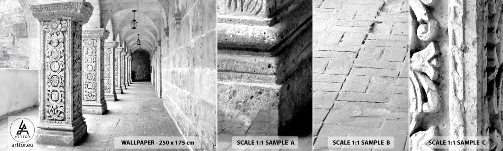 Fotótapéta Minta Öntapadós Deluxe Sticker - És hová megy...? - Építészet, Darab, Fekete és fehér - 100x30 cm