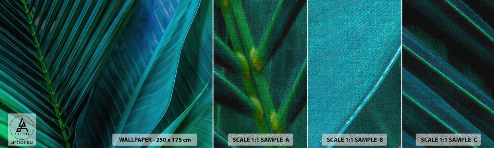 Fotótapéta Minta Premium Canvas - A zöld anatómiája - Zöld levelek, Trópusi növény, Természet - 100x30 cm