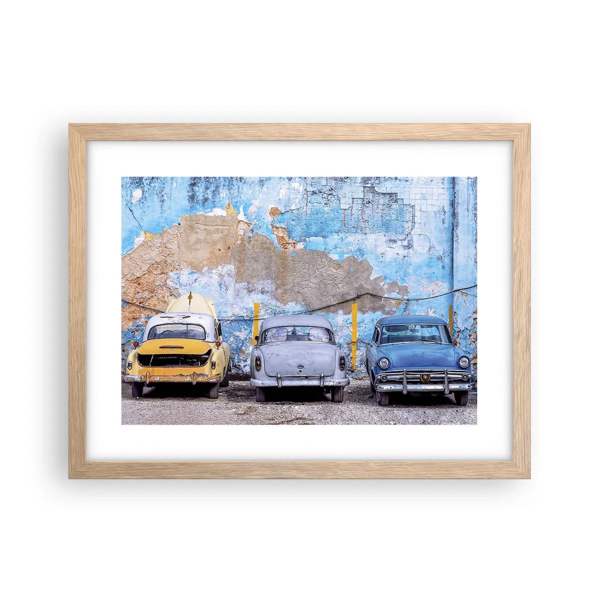 Poszter világos tölgy keretben - Veteránok találkozása - 40x30 cm