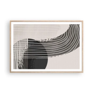 Poszter világos tölgy keretben - Oda és vissza - 100x70 cm