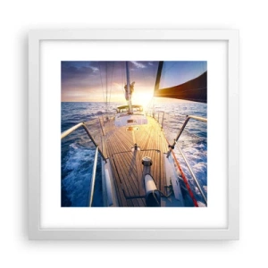 Poszter fekete keretben - Futás a hullámokon - 30x30 cm