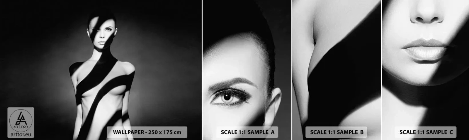 Fotótapéta Minta Standard Eco - Fényben és árnyékban - Nő, Test, Darab - 100x30 cm