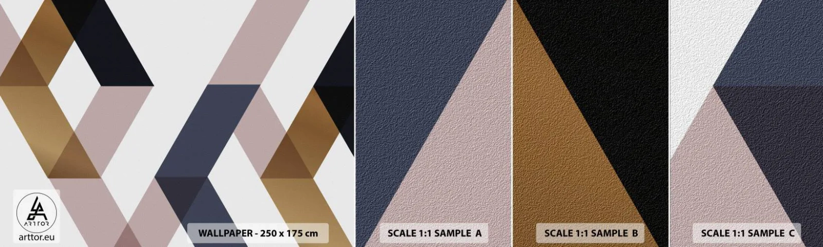 Fotótapéta Minta Öntapadós Deluxe Sticker - Síkok és szögek - Absztrakció, Darab, Modern művészet - 100x30 cm