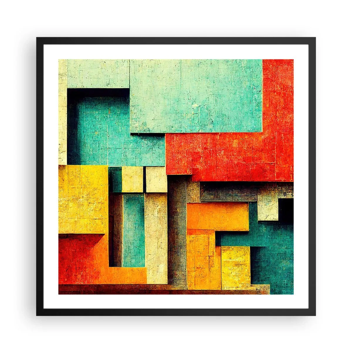 Poszter fehér keretben - A derékszögek fesztiválja - 60x60 cm