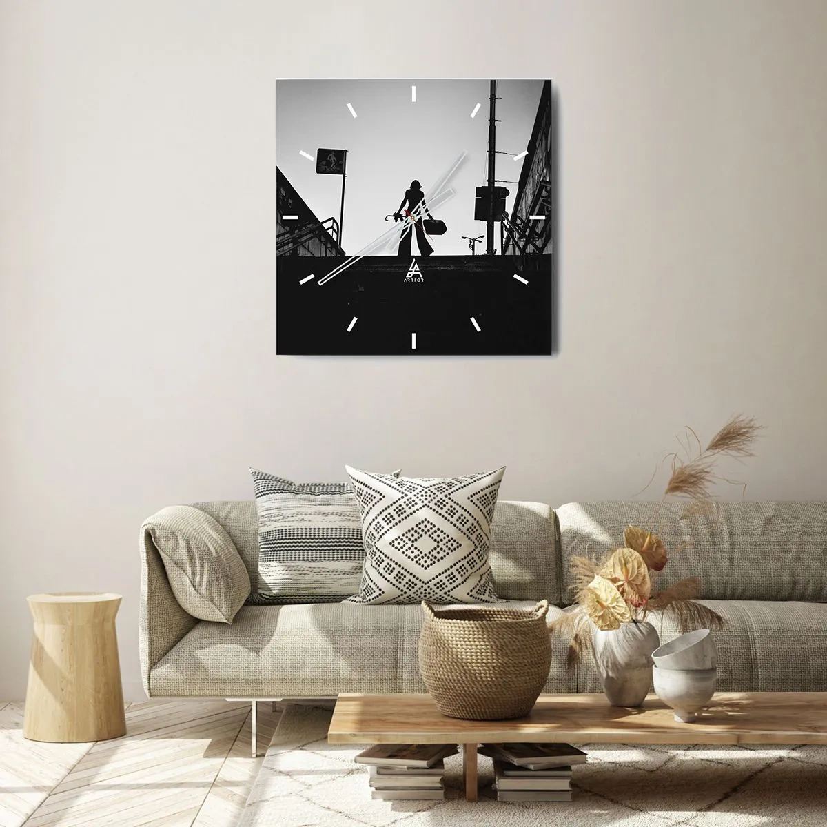 Falióra, Óra - Városi vándorlás - 40x40 cm