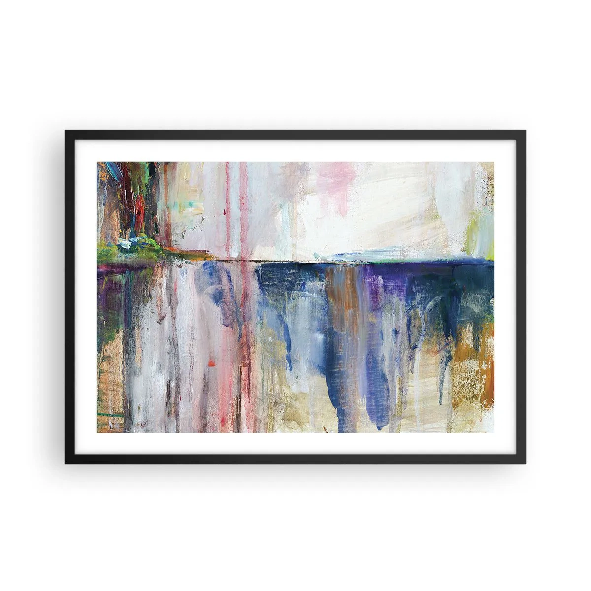 Poszter fehér keretben - Színes benyomások és társítások - 70x50 cm