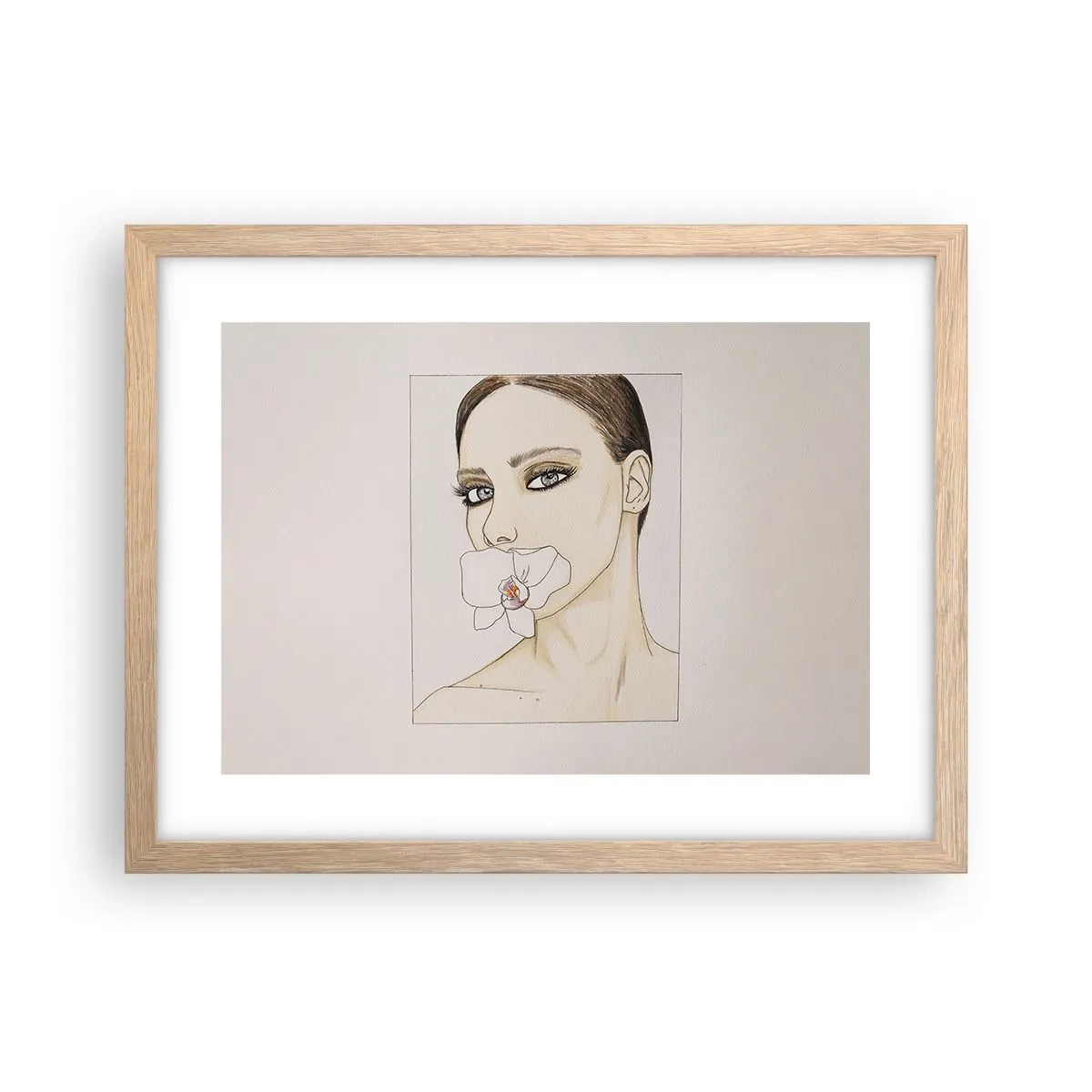 Poszter világos tölgy keretben - Az elegancia és a szépség szimbóluma - 40x30 cm