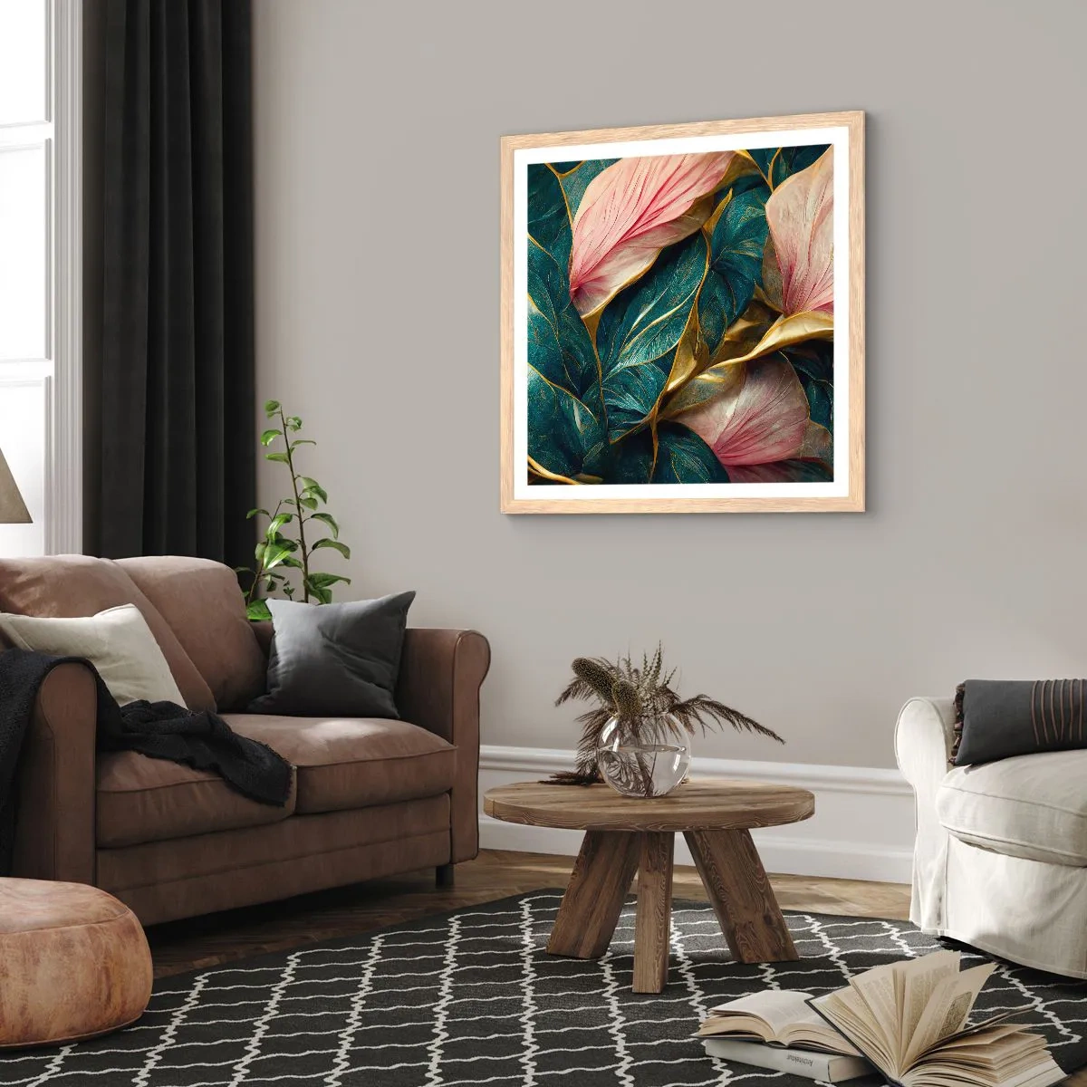 Poszter világos tölgy keretben - Természetes elegancia és stílus - 50x50 cm