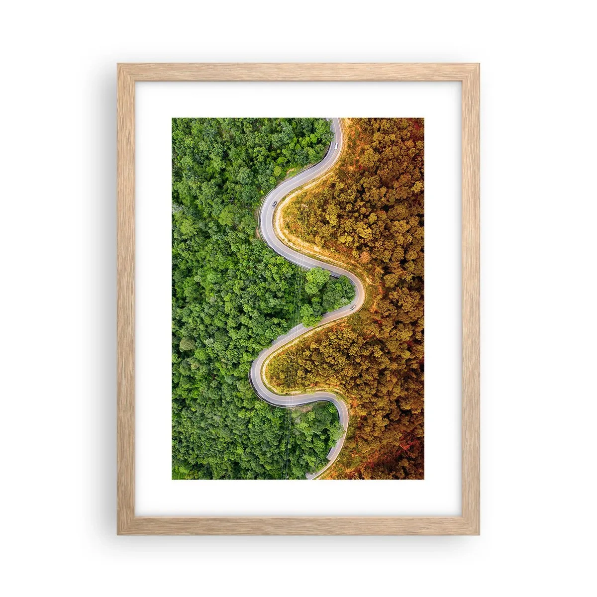 Poszter világos tölgy keretben - Határok és áttörések - 30x40 cm