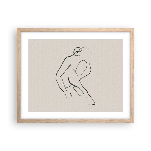 Poszter világos tölgy keretben - Intim vázlat - 50x40 cm