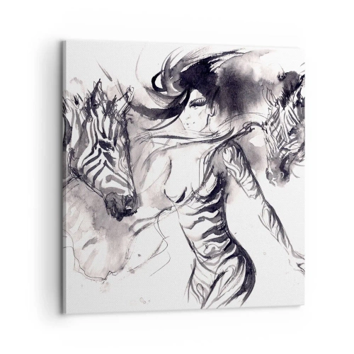 Vászonkép - Tánc a zebrákkal - 60x60 cm