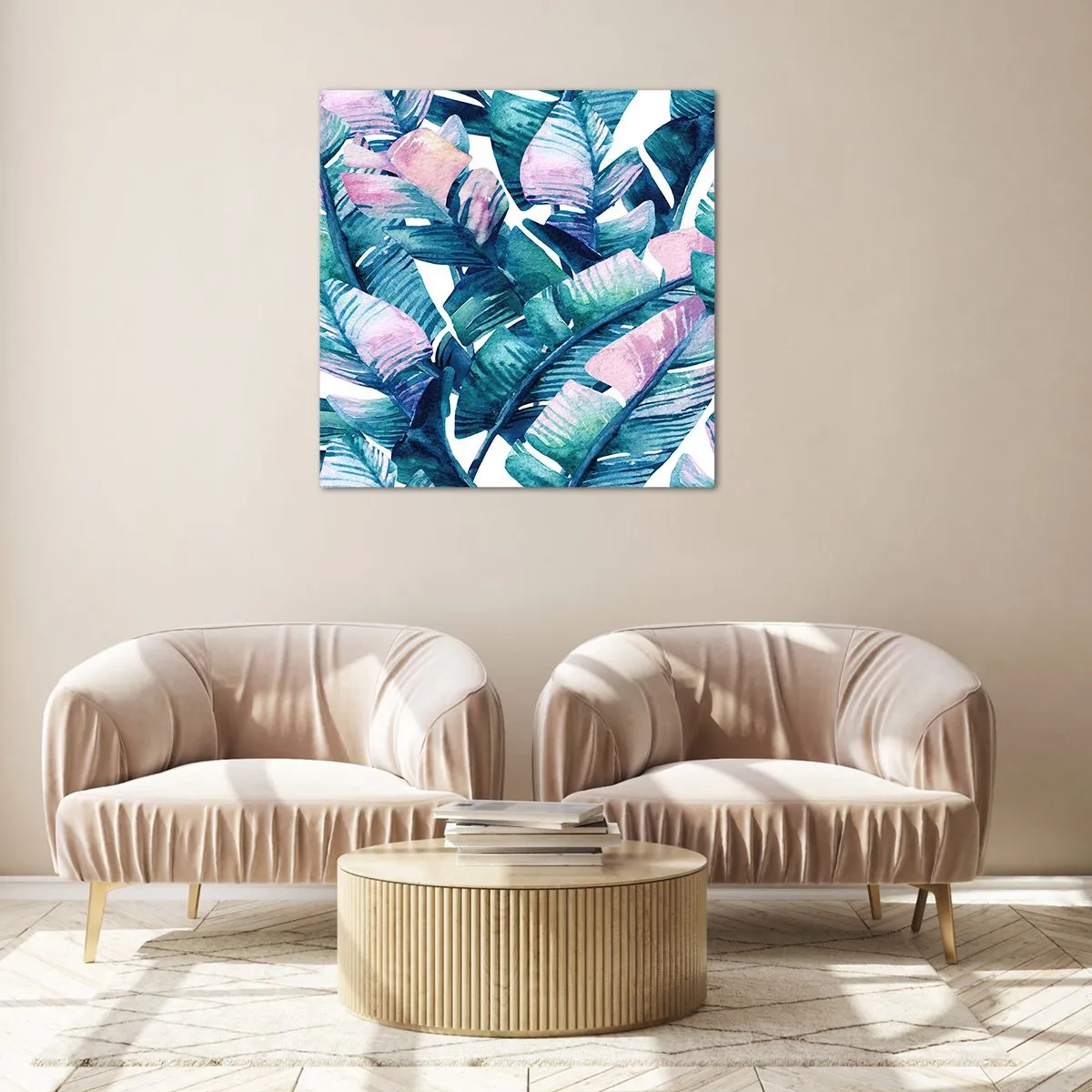 Üveg kép - Egy banánligetben - 40x40 cm