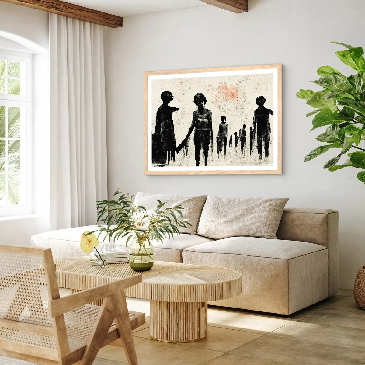 Poszter világos tölgy keretben - A magány ellen - 100x70 cm