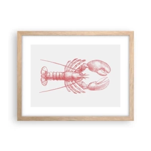 Poszter világos tölgy keretben - Homéroszhoz méltó homár - 40x30 cm