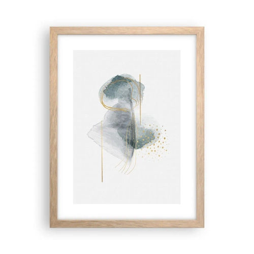 Poszter világos tölgy keretben - A szürkeség és az arany kapcsolatáról - 30x40 cm