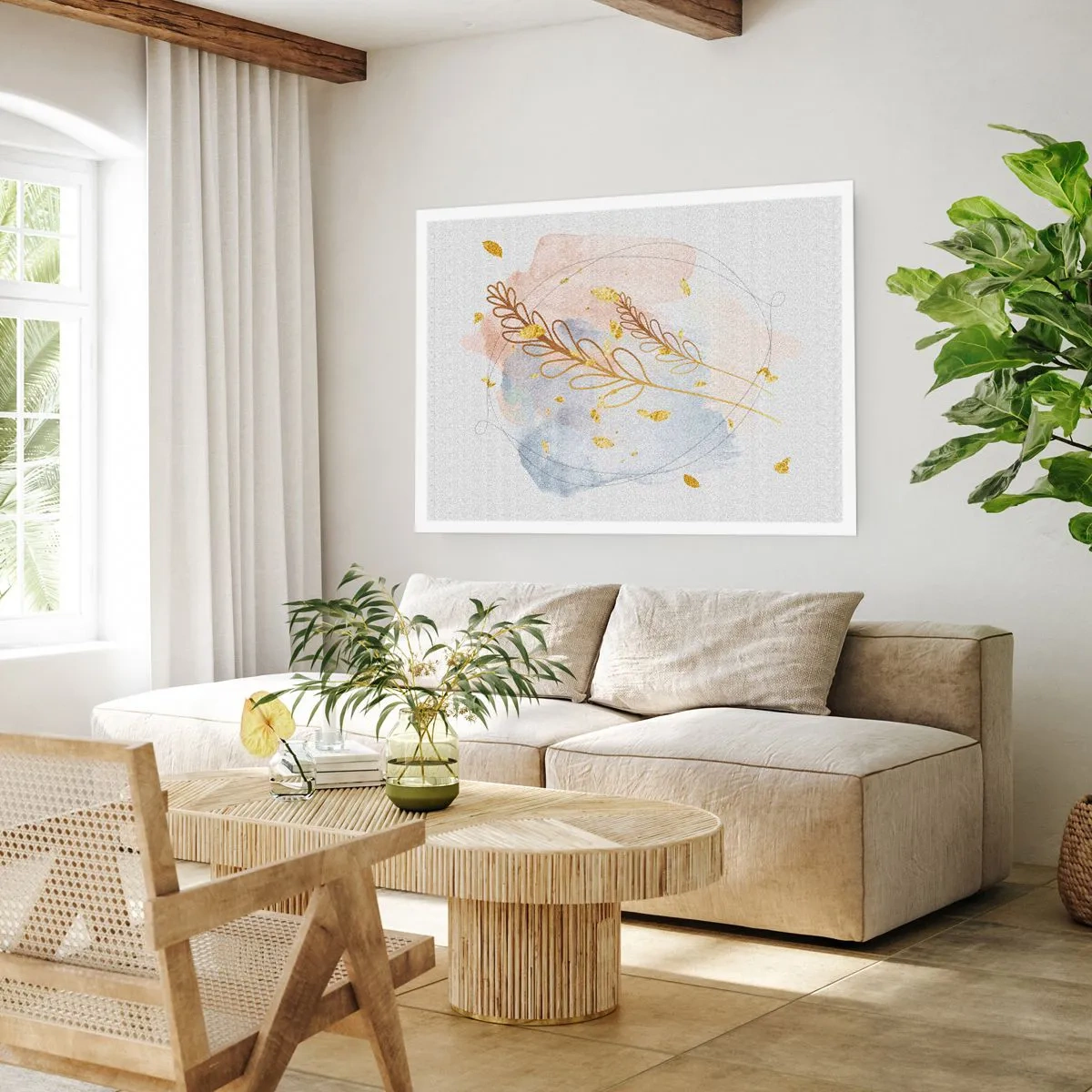 Poszter - Aranyszínű fuvallat - 100x70 cm