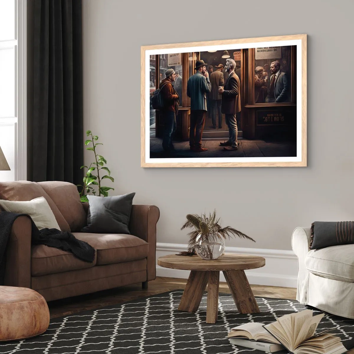 Poszter világos tölgy keretben - A nap egy jó pillanata - 70x50 cm