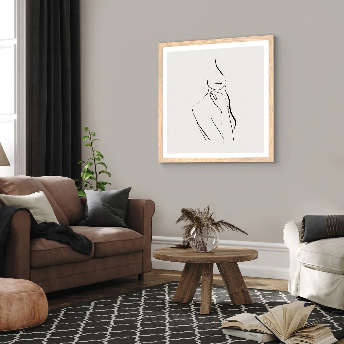 Poszter világos tölgy keretben - A melankólia hulláma - 50x50 cm