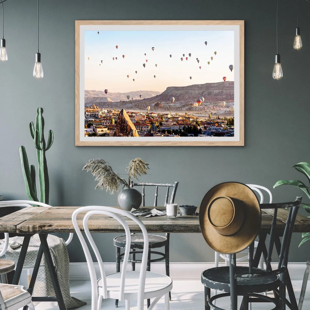 Poszter világos tölgy keretben - Mint a hajók az égen - 100x70 cm