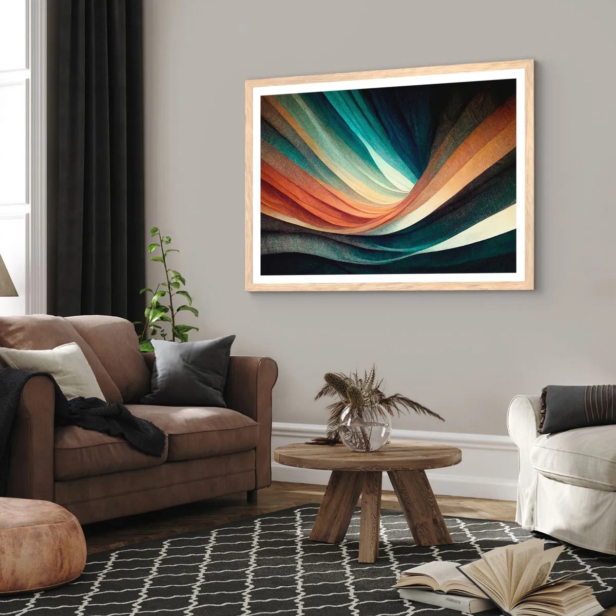 Poszter világos tölgy keretben - Színekből szőtt - 91x61 cm