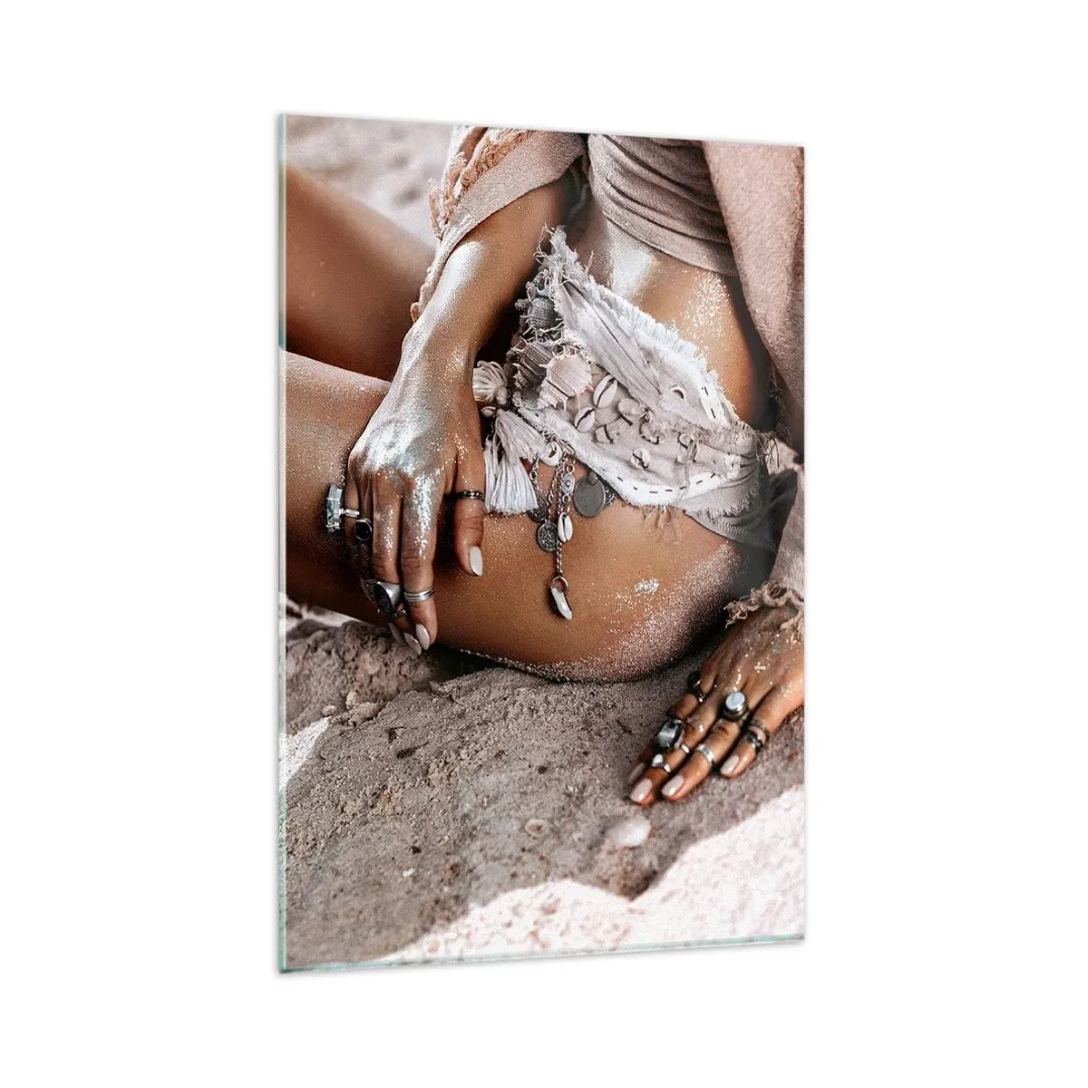 Üveg kép - A hullámok vetettek partra? - 80x120 cm