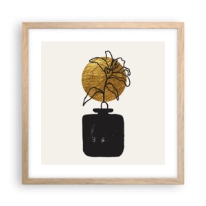 Poszter világos tölgy keretben - Szépség az egyensúlyban - 40x40 cm