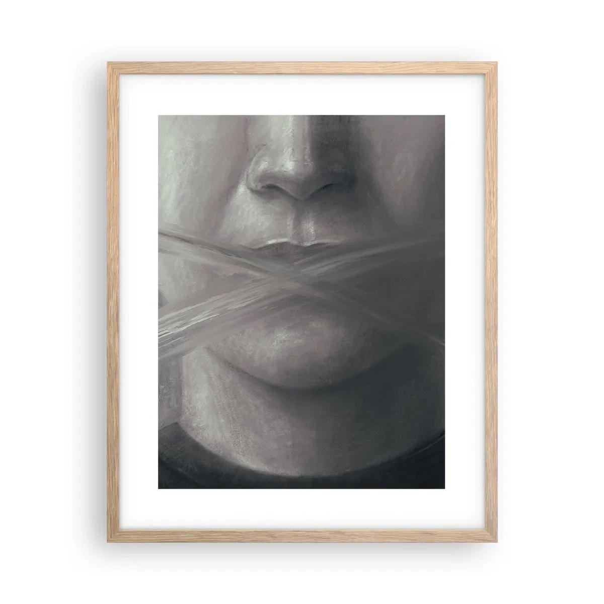 Poszter világos tölgy keretben - Szó nélkül - 40x50 cm