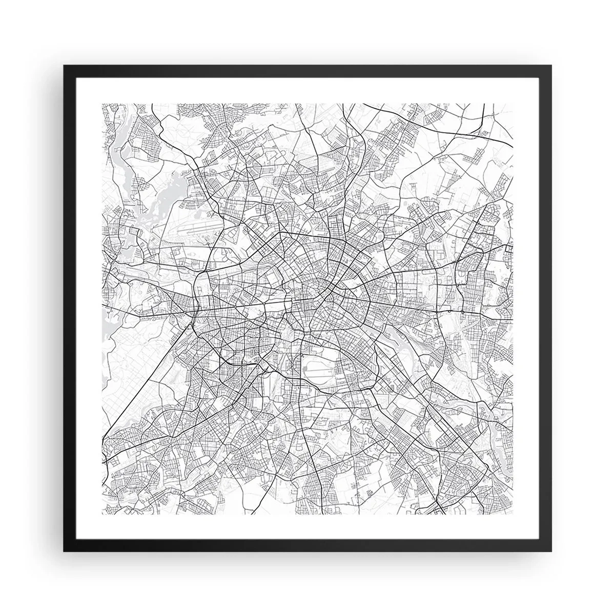 Poszter fehér keretben - Berlin virága - 60x60 cm