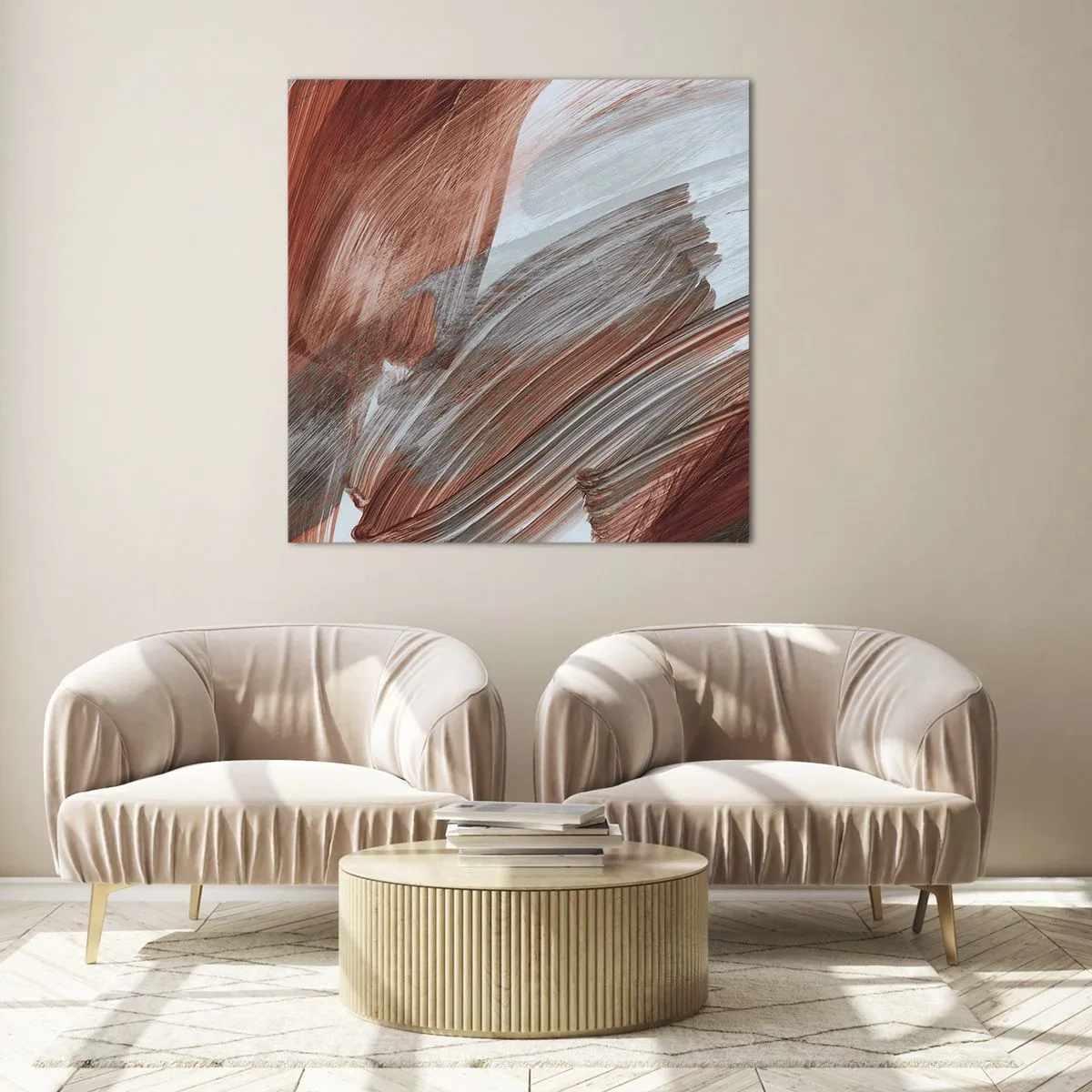 Üveg kép - Őszi és szeles absztrakció - 60x60 cm