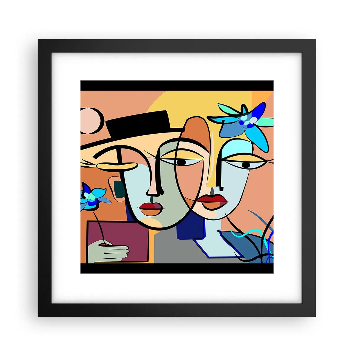 Poszter fehér keretben - Picasso randez vous - 30x30 cm