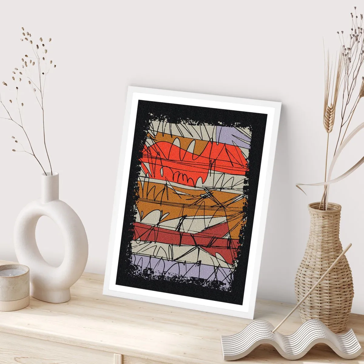 Poszter fekete keretben - Spontán kompozíció - 40x50 cm