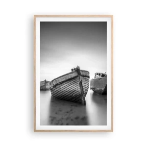 Poszter világos tölgy keretben - Csak emlékek... - 61x91 cm