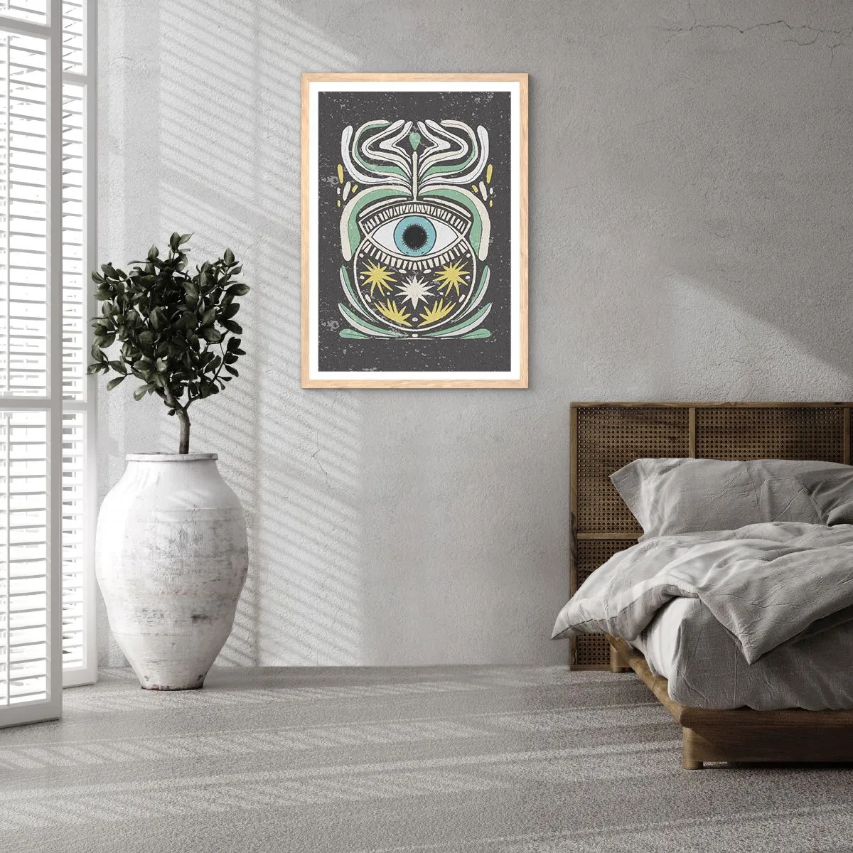 Poszter világos tölgy keretben - Törzsi rituálék - 50x70 cm