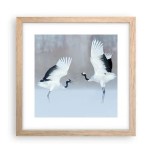 Poszter világos tölgy keretben - Tánc a ködben - 30x30 cm