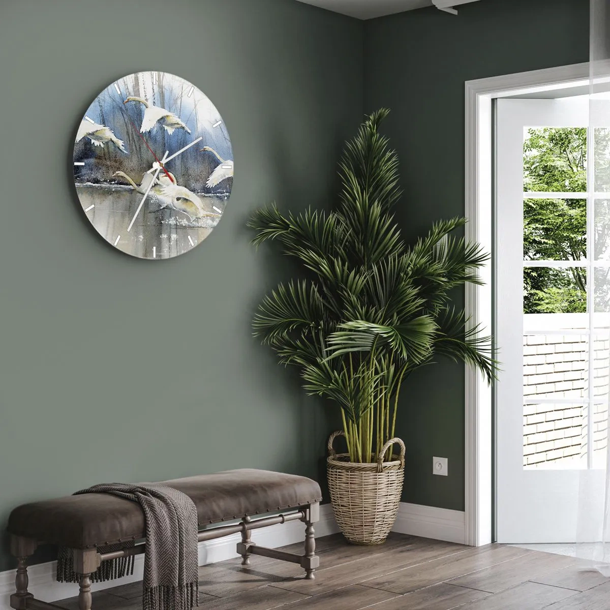 Falióra, Óra - Mint a vadhattyúkról szóló mesében - 40x40 cm