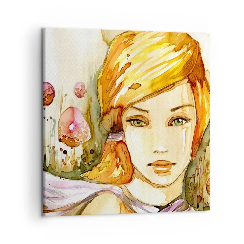 Vászonkép - Smaragd tekintet, amely lecsillapítja a haragot - 60x60 cm