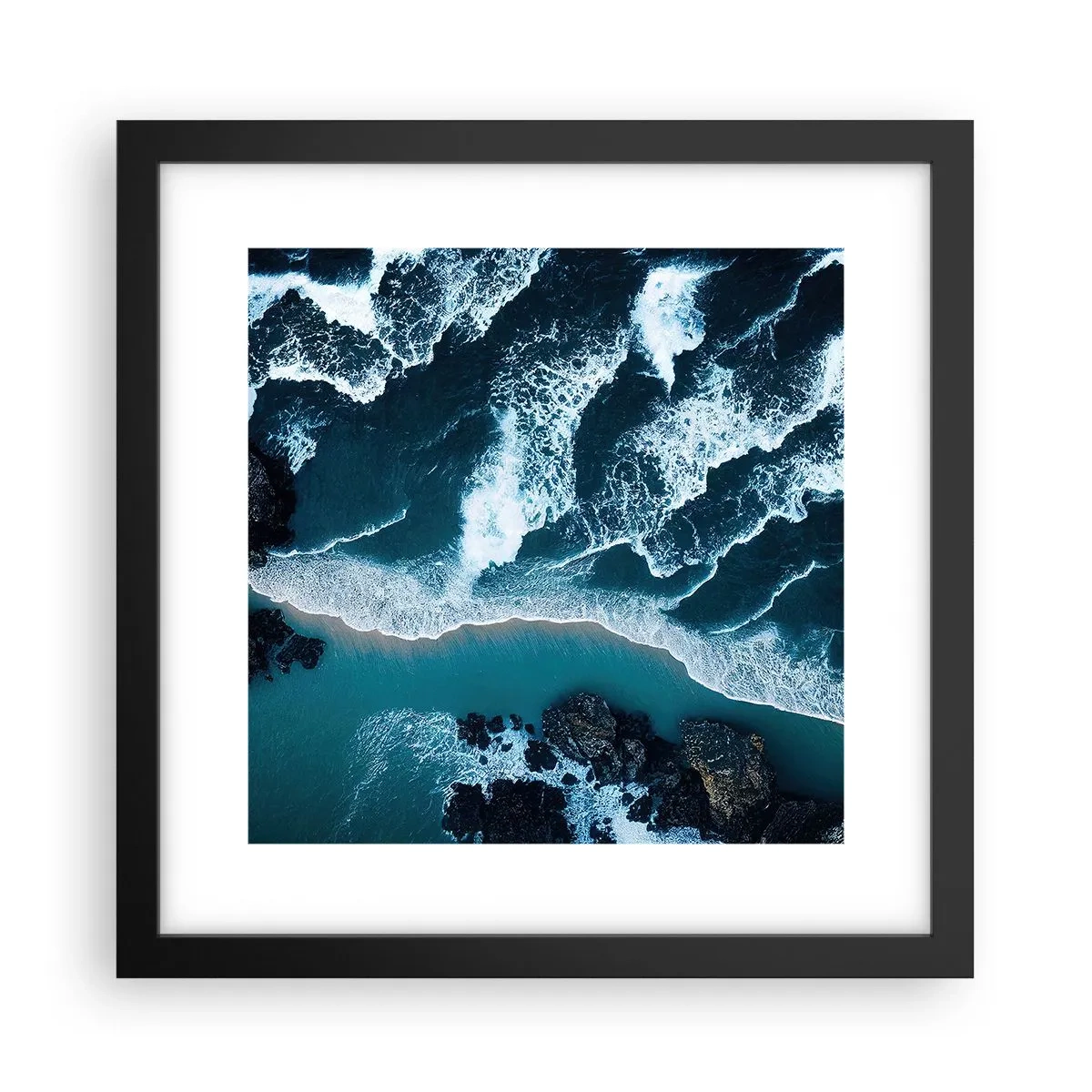 Poszter fehér keretben - Hullámokba burkolózva - 30x30 cm