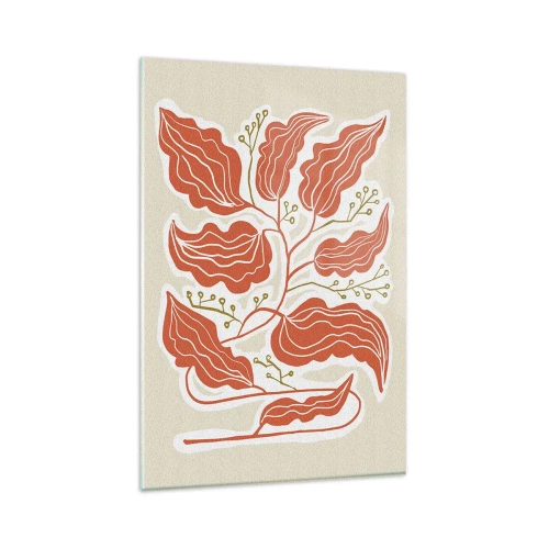 Üveg kép - Népi és korall - 80x120 cm