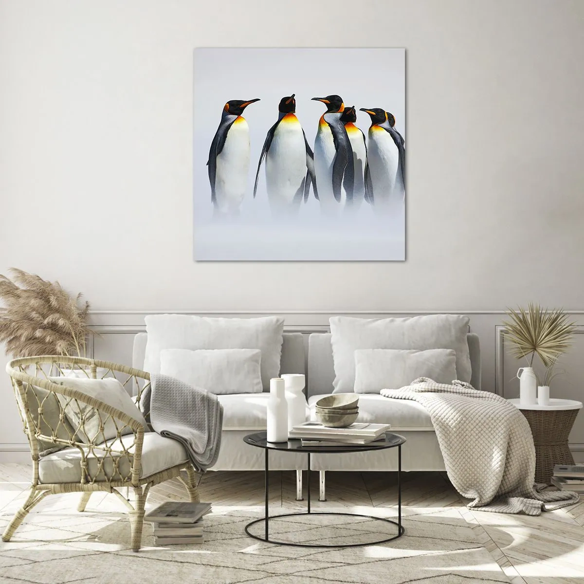 Üveg kép - Találkozás éjszakai ruhában - 70x70 cm